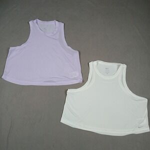 Lot of 2 Nike One® Women's Large Classic Breathe Dri-FIT Cropped Tank Tops *READ